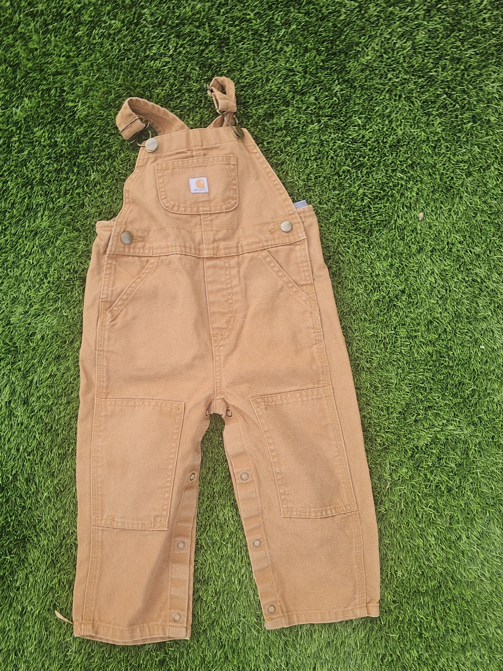 Carhartt Kids Infant Toddler Bib Overalls Double Knee Baby Toddler Size 24M Snap